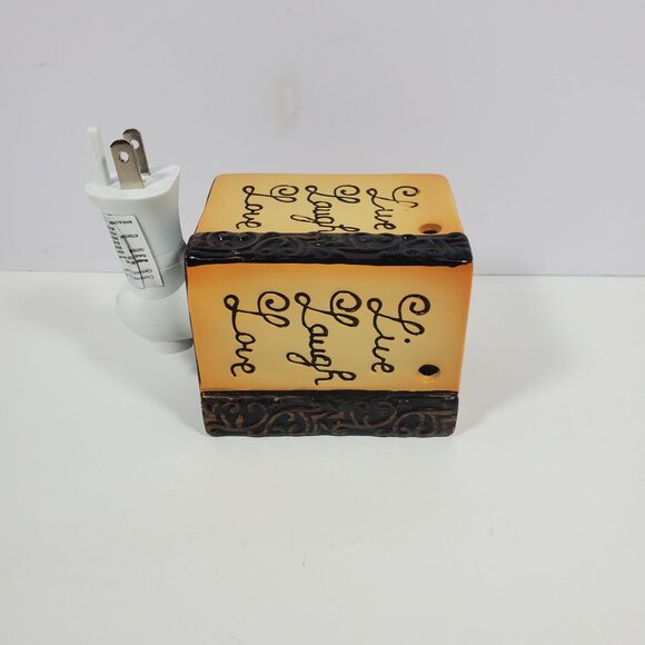Scentsy Plug-In Wax Warmer Live Laugh Love Ceramic Beige Bronze Brown Tan - Picture 8 of 14